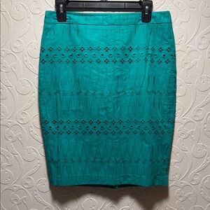LOFT Green Pencil Skirt